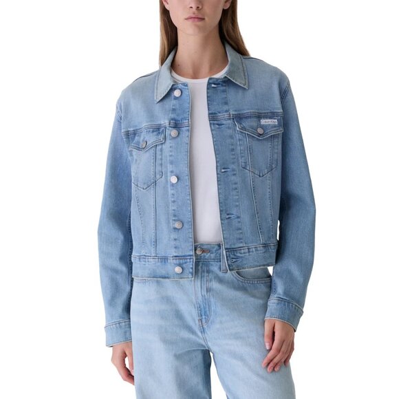 Calvin Klein Women's Classic Trucker Denim Jacket - Picture 1 of 4